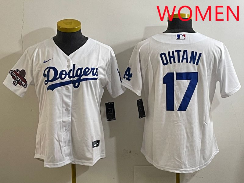 Women Los Angeles Dodgers #17 Ohtani White Game 2025 Nike MLB Jersey style 3182->women mlb jersey->Women Jersey